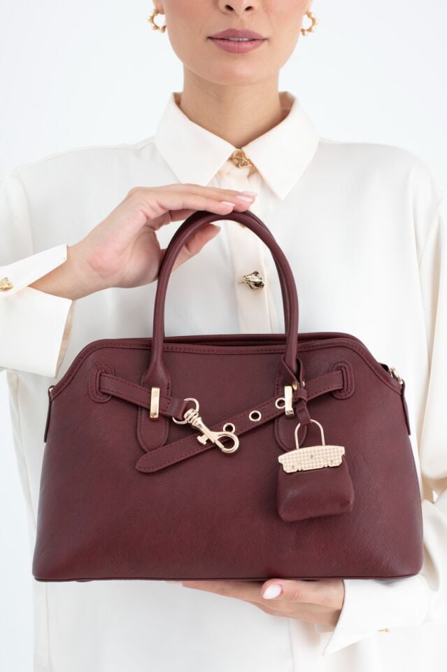 Kahverengi Kadın Çantası Bordo