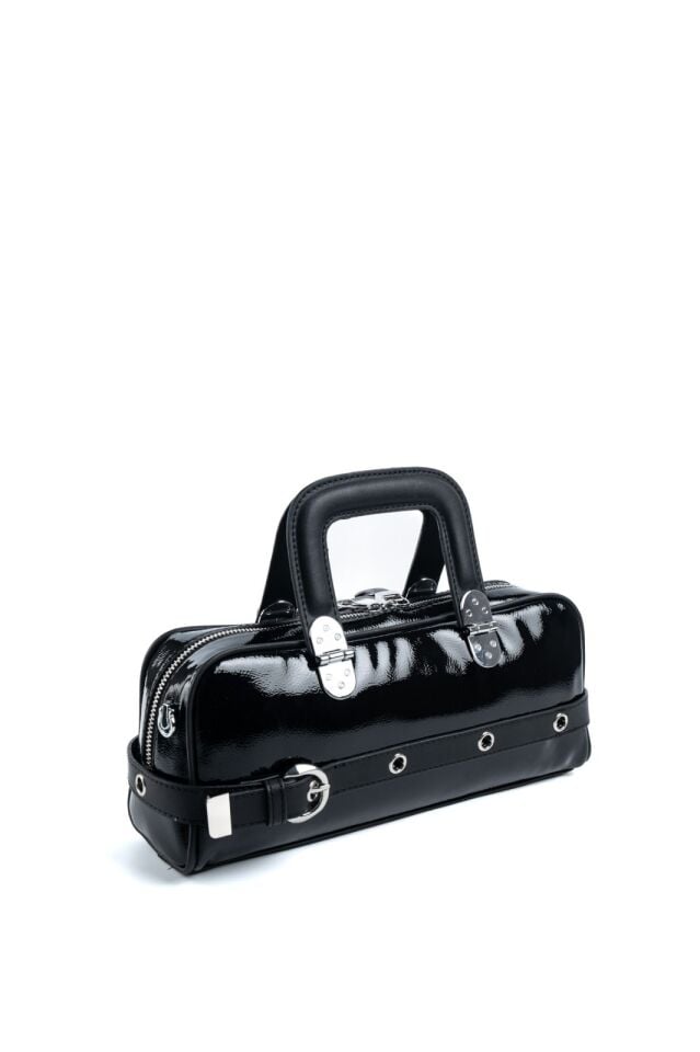 Siyah Rugan Kadın Omuz Çantası