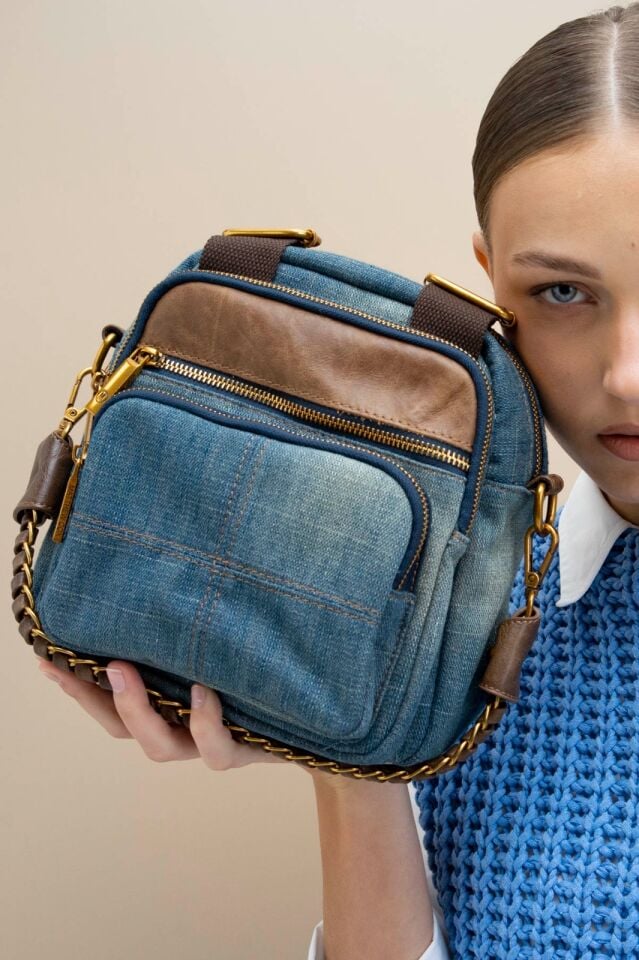 Kot Kumaş Kadın Omuz Çantası