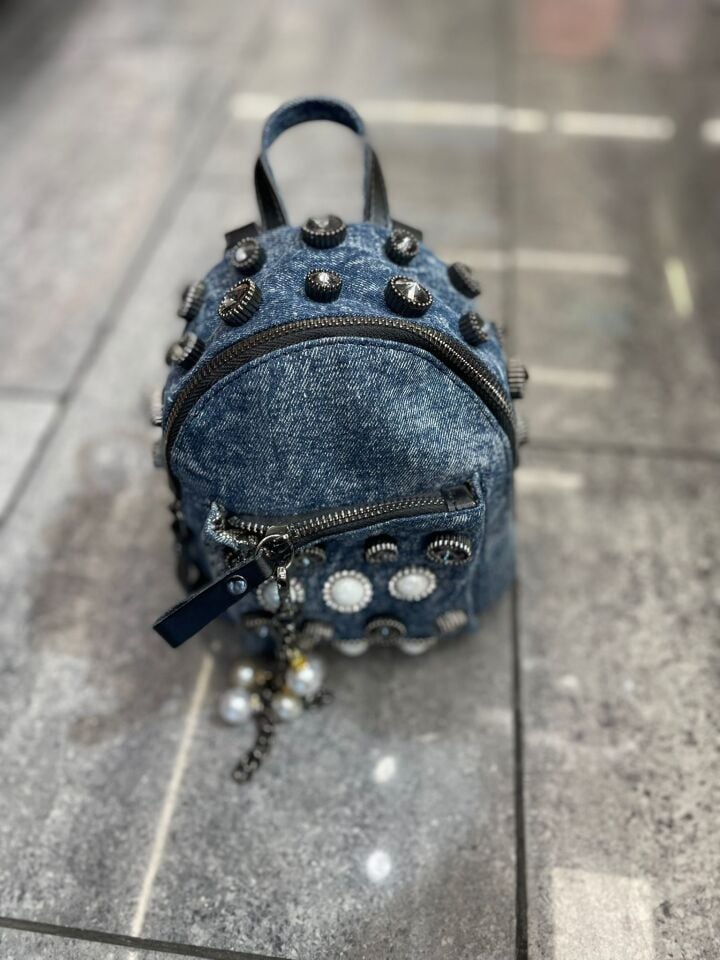 Mavi Kot Mini Sırt Çantası