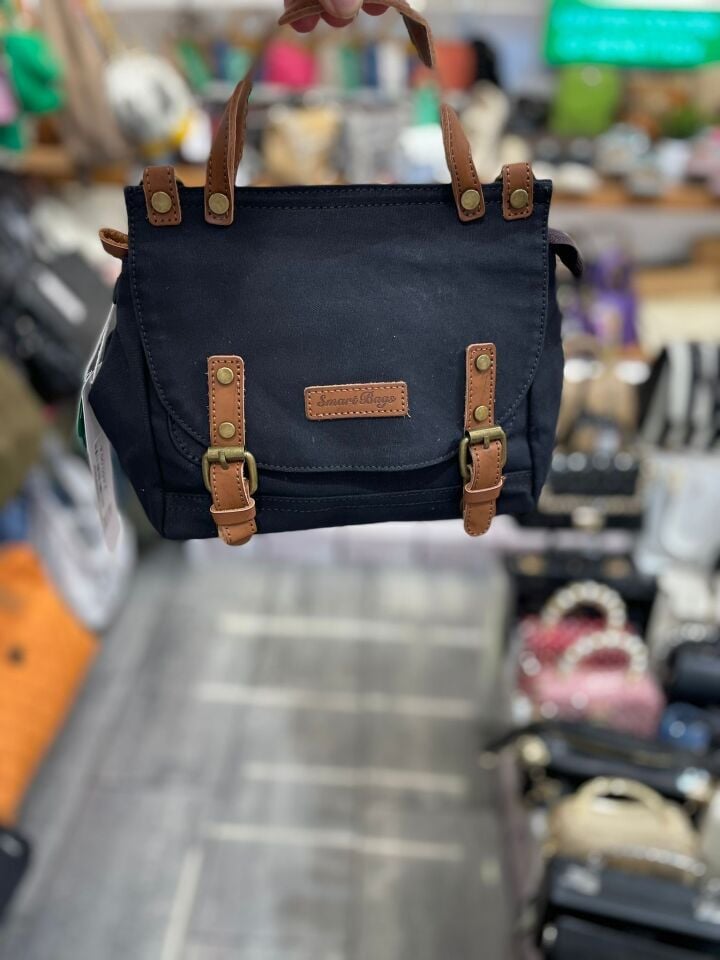 Bej Kanvas Kadın Çantası Lacivert