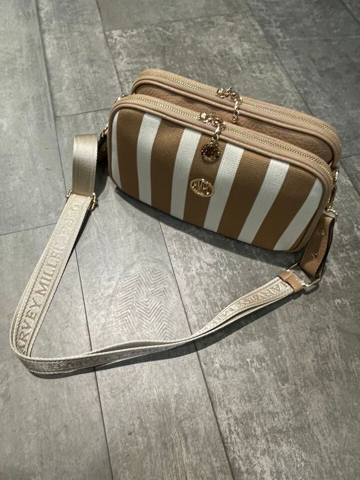 Kahverengi Kadın Çizgili Omuz Çantası