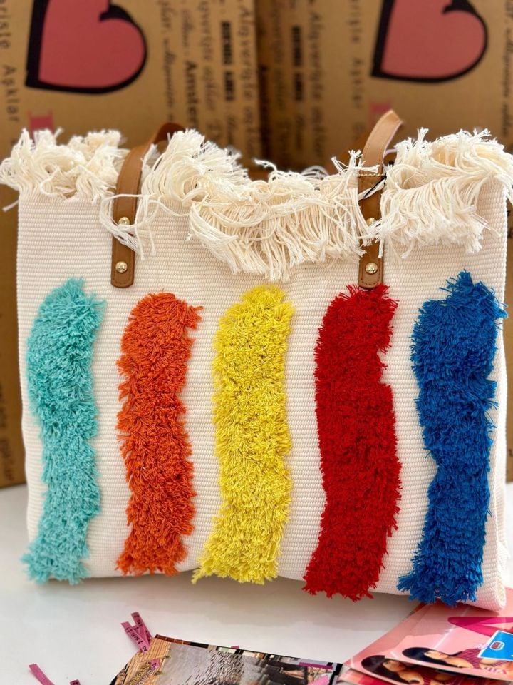 Gökkuşağı Renkli Kadın Omuz Çantası