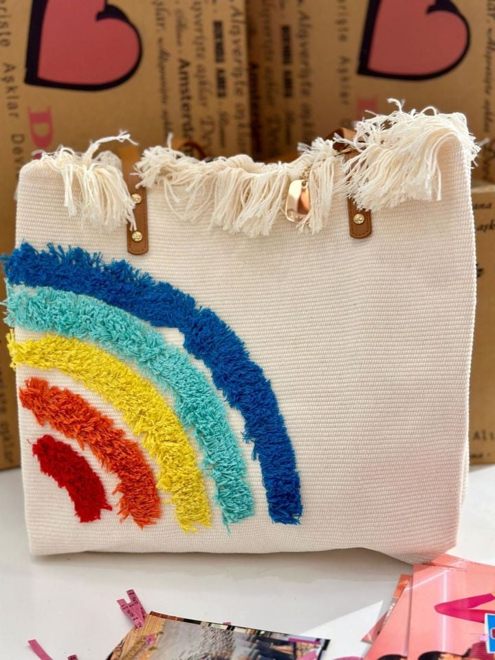 Gökkuşağı Renkli Kadın Omuz Çantası