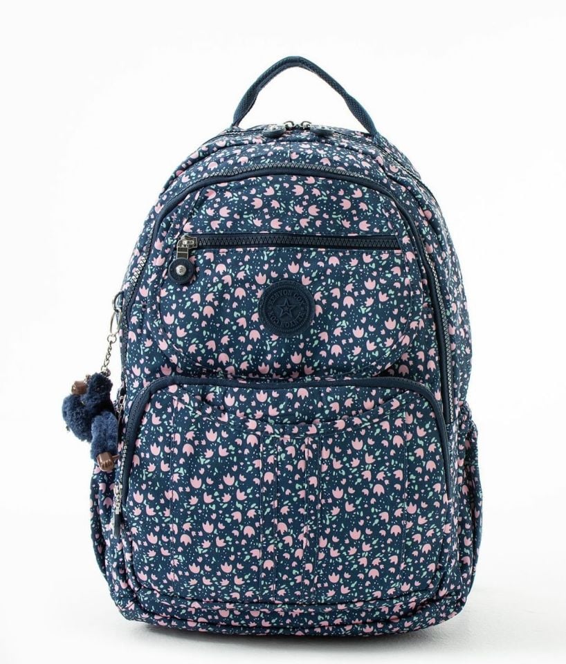 Lacivert Çiçekli Sırt Çantası