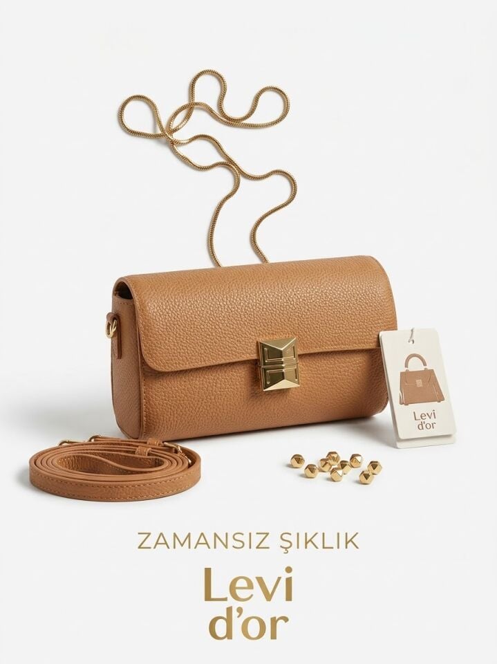 Silindir Taba Zincirli Omuz Çantası