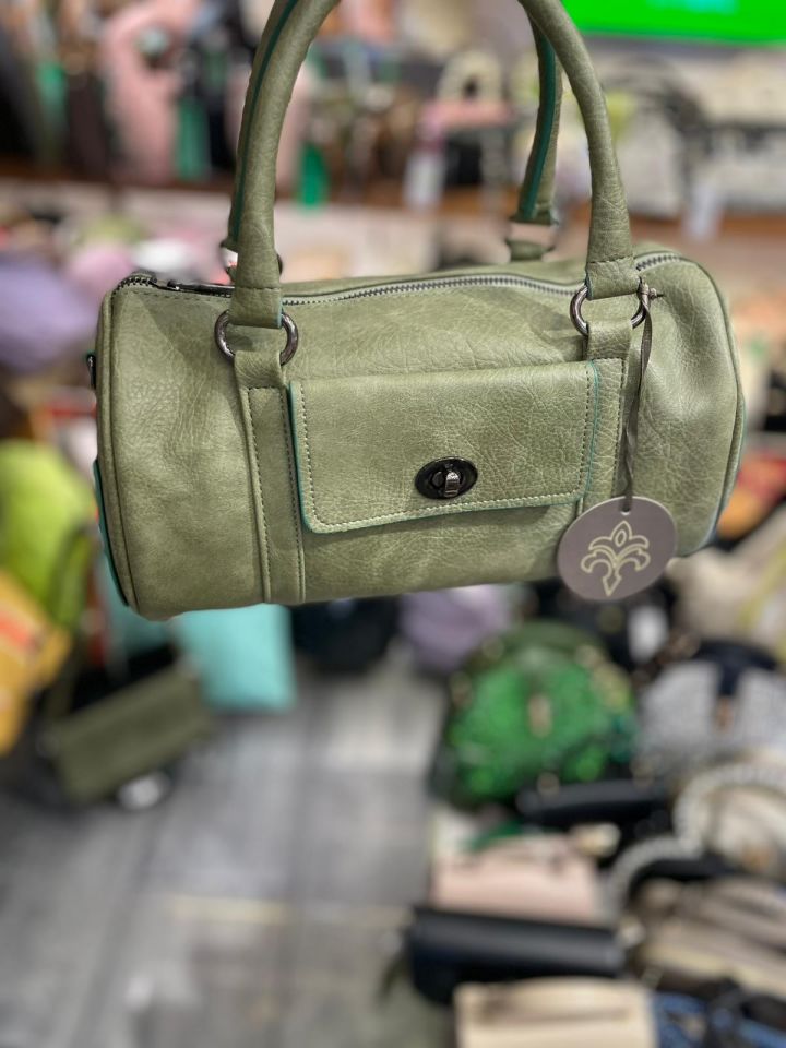 Yeşil Silindir Kadın Omuz Çantası