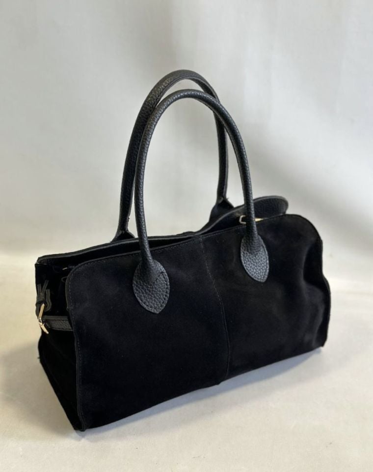 Siyah Süet Omuz Çantası