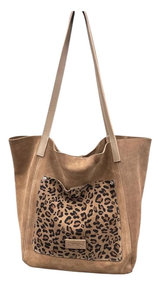 Vizon Süet Leopar Çanta