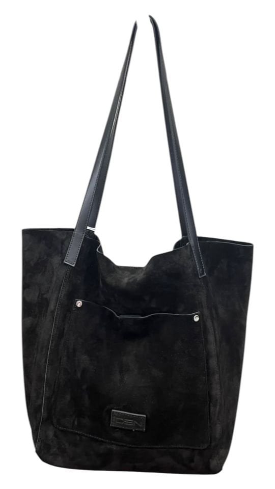 Siyah Hakiki Süet Çanta