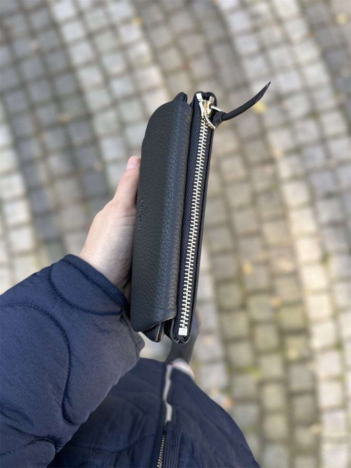 Siyah Hakiki Deri Kadın Cüzdan